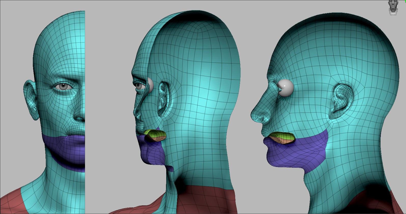 Realistic Athletic Man Body Base Mesh Low-poly 3D model_15