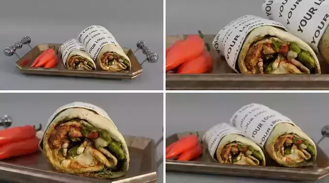 Realistic Shawarma Wrap 3D Model 3D model 3