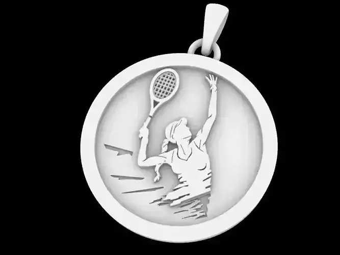 tennis player pendant
