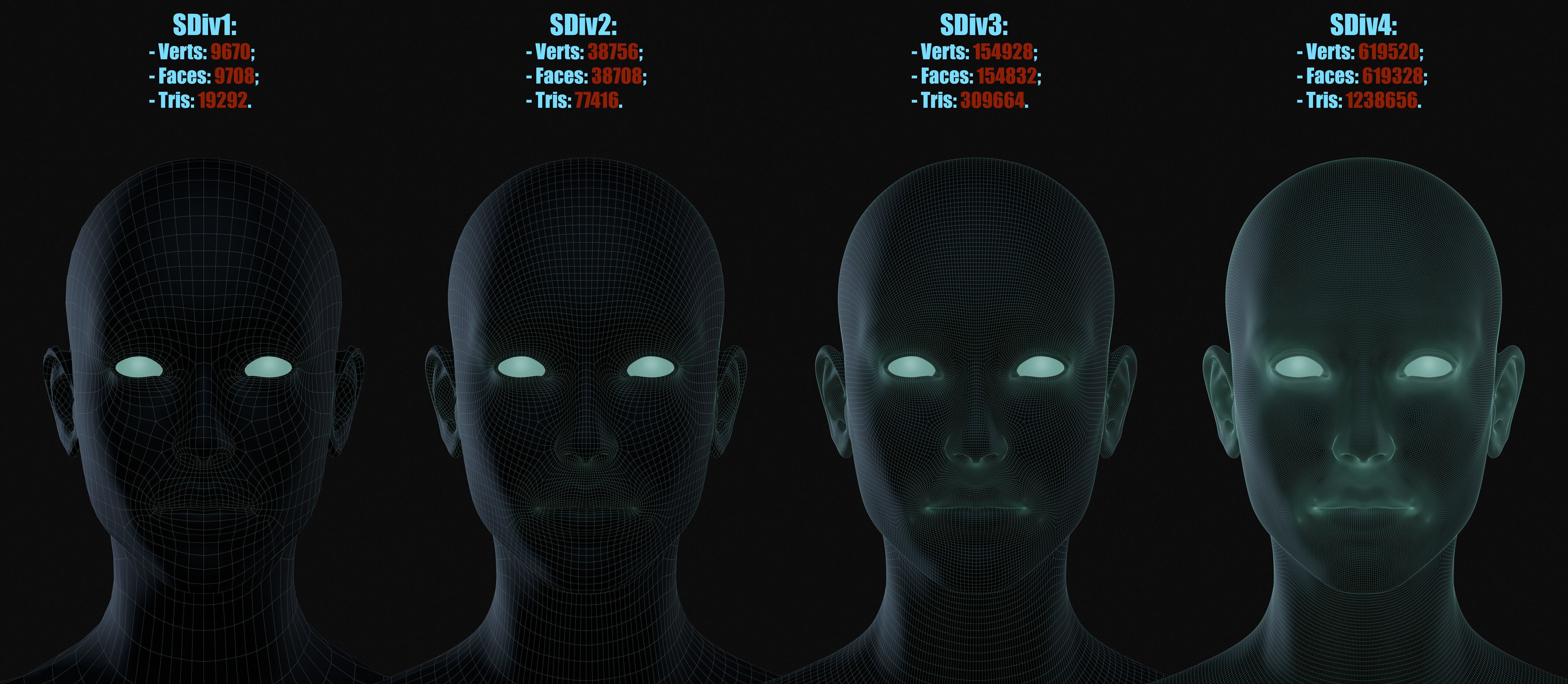 Realistic Female Body Base Mesh Low-poly 3D model_13