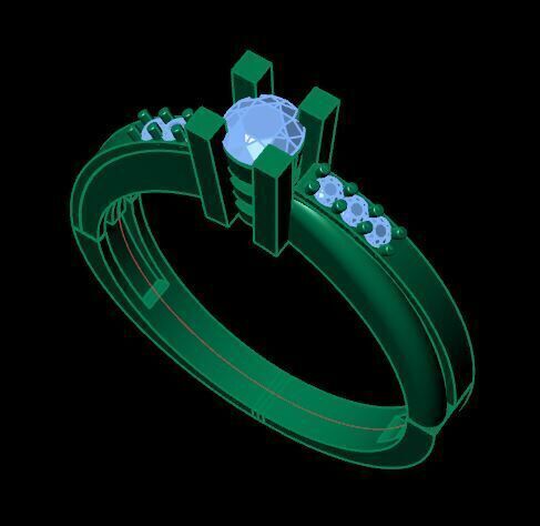 new wedding ring for daimonds 3D print model_12
