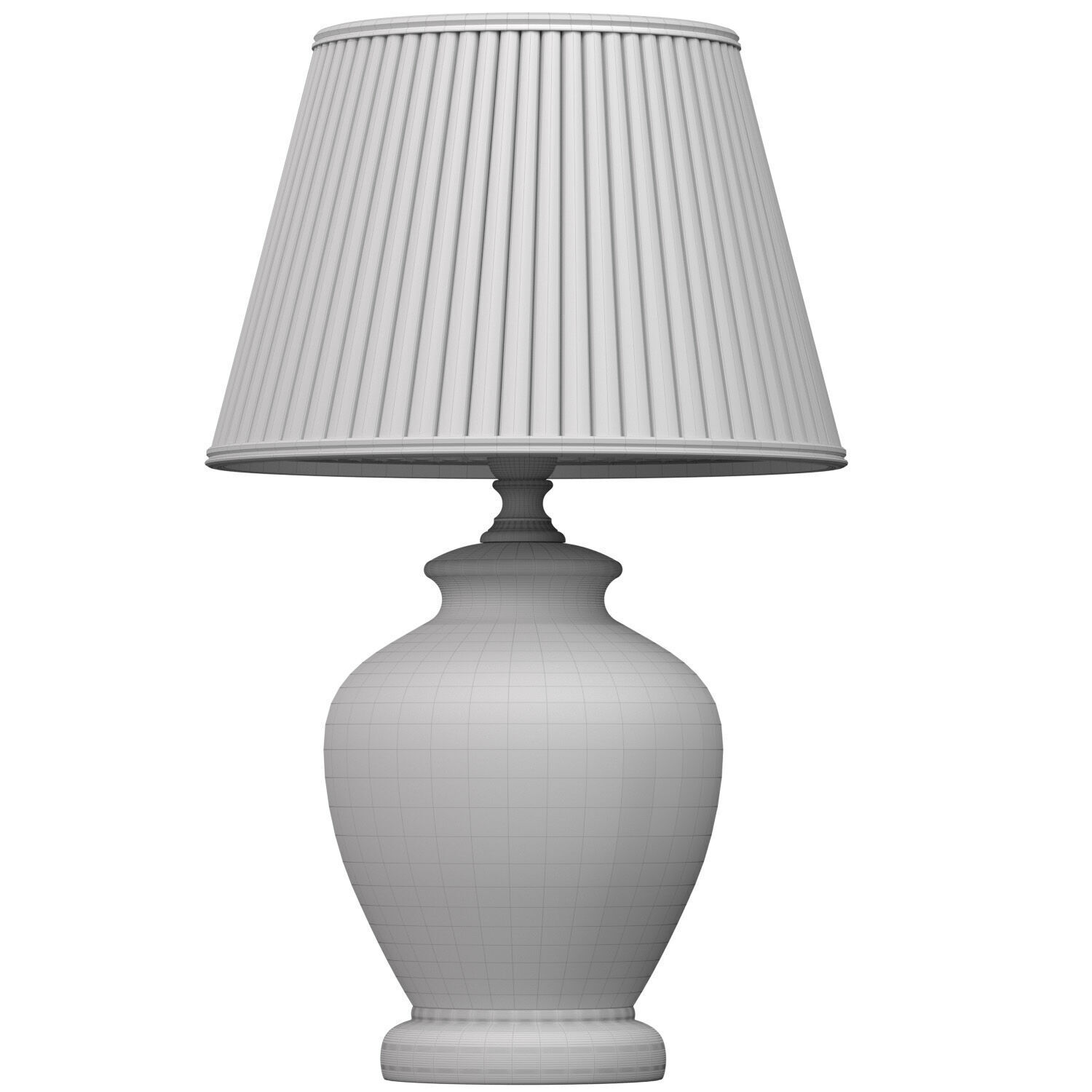 Debby Hand Painted Floral lotos pattern Ceramic Table Lamp 3D model_2