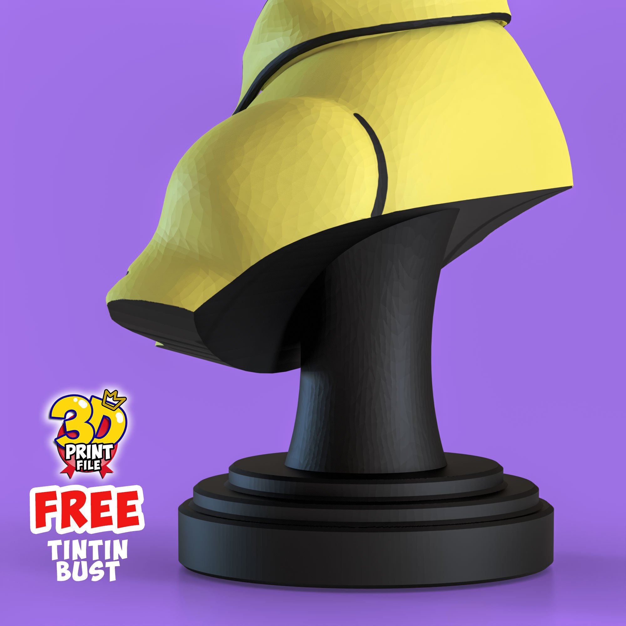 FREE TINTIN 3D Bust Model FAN ART Free 3D print model_12