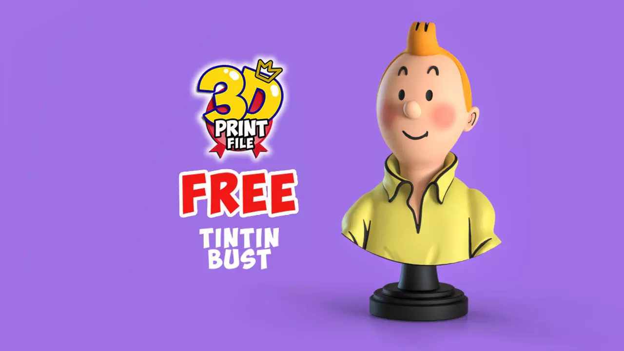 FREE TINTIN 3D Bust Model FAN ART Free 3D print model_0