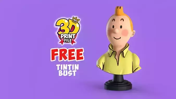 FREE TINTIN 3D Bust Model FAN ART Free 3D print model