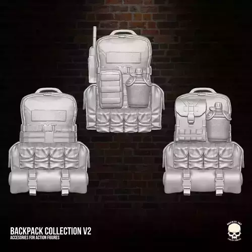 Backpacks V2 3D printable files for action figures 3D print model