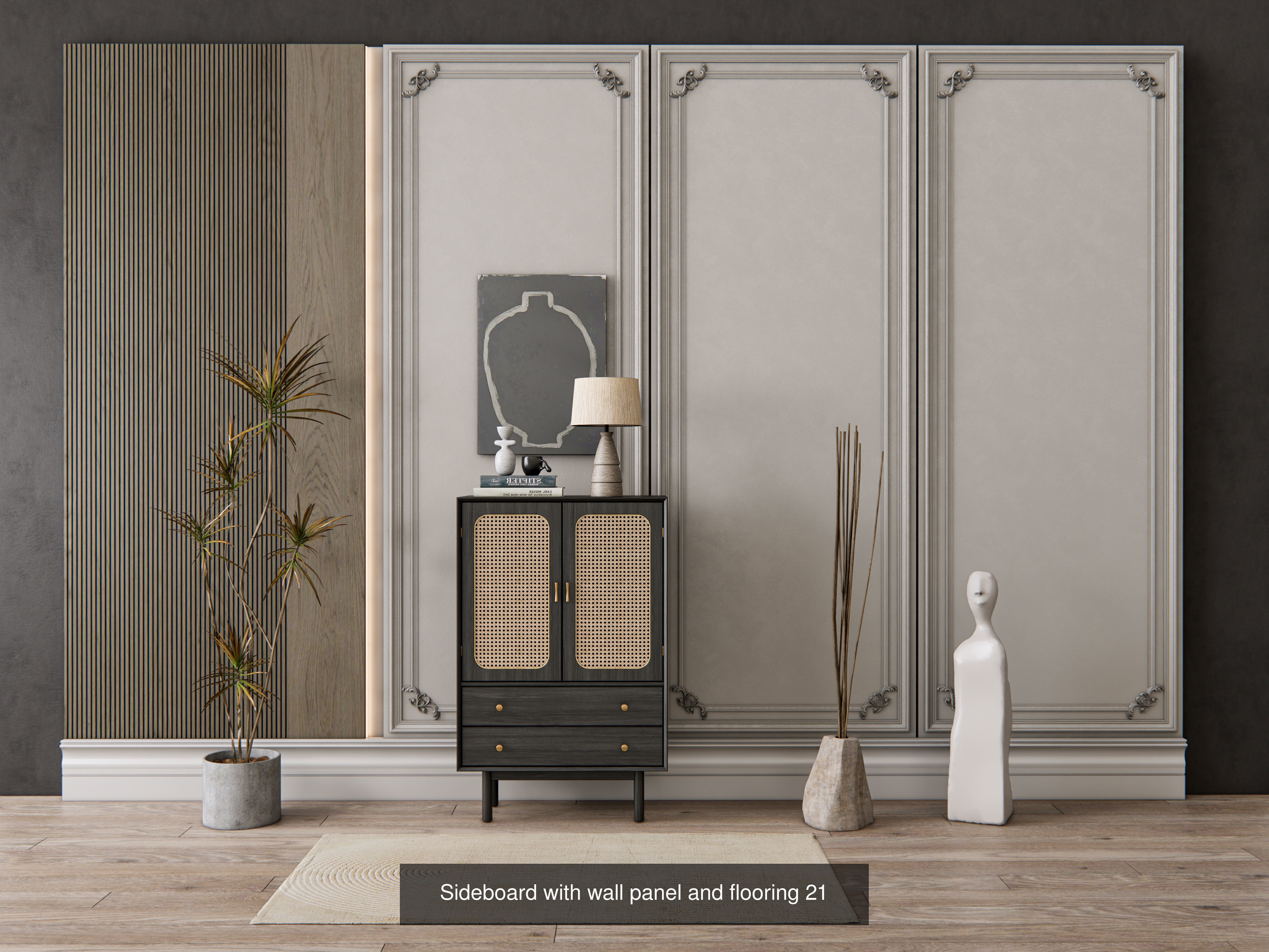 Sideboards paired with wall panel Collection No 2 of 16 models _16