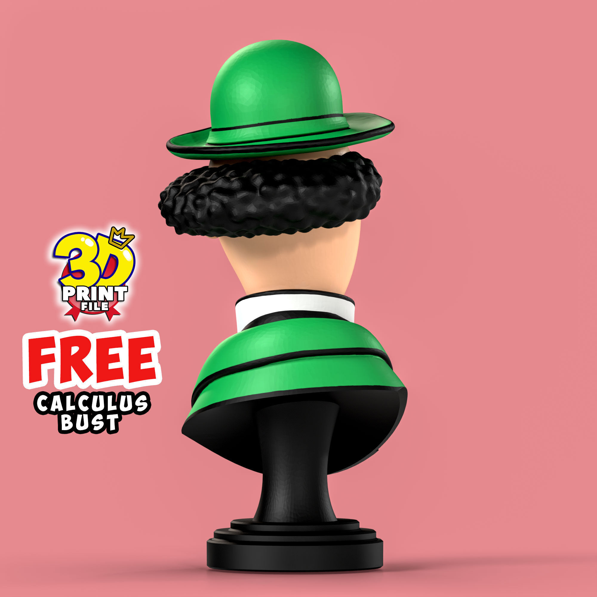FREE Professor Calculus 3D Bust Free 3D print model_4