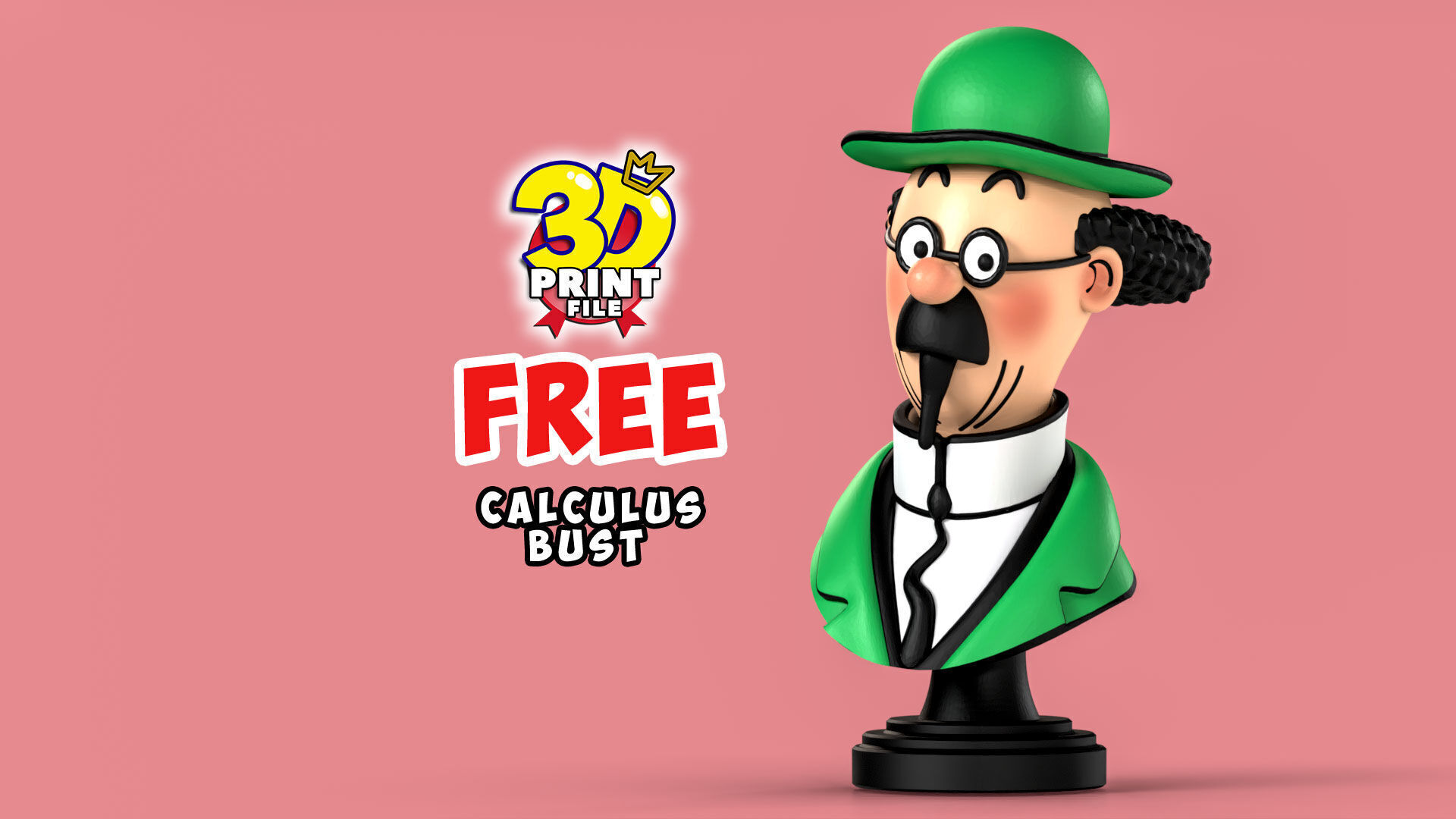 FREE Professor Calculus 3D Bust Free 3D print model_15