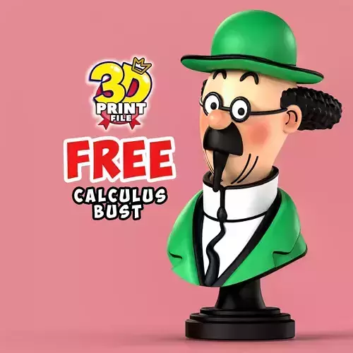 FREE Professor Calculus 3D Bust Free 3D print model