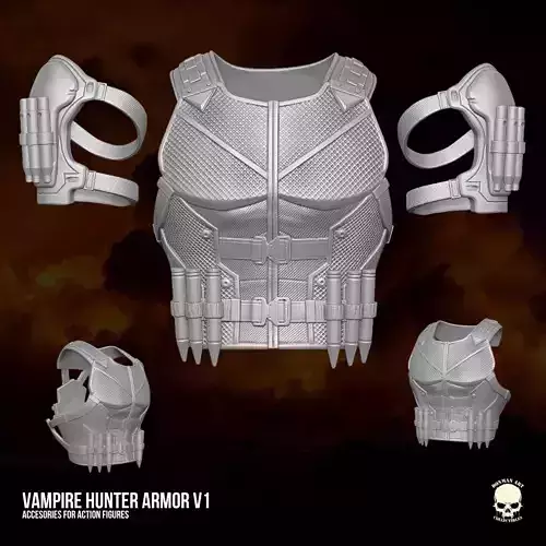 Vampire hunter Armor 3D printable files for action figures