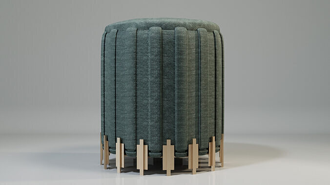 Elegant Designer Ottoman 3D model 2