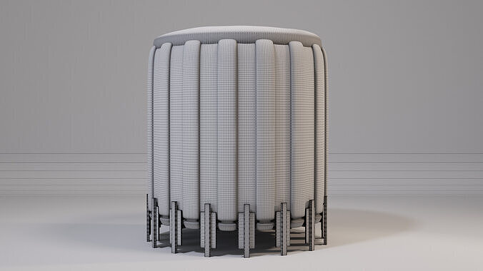 Elegant Designer Ottoman 3D model 6