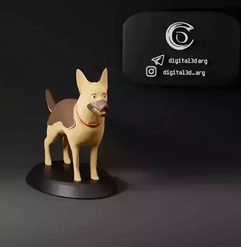 Perro Pastor Aleman cartoon sculture 3D print model
