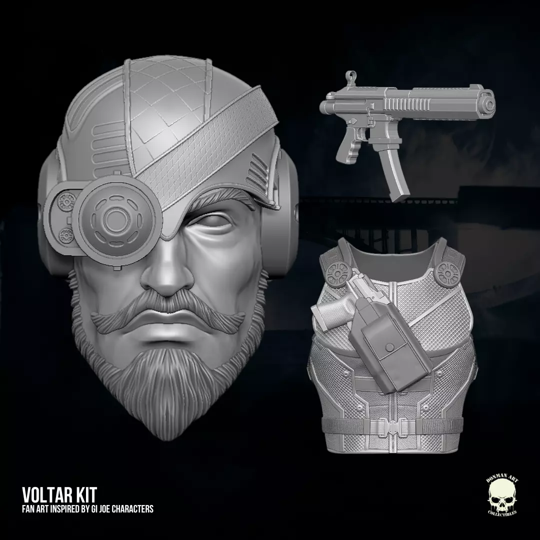 Voltar GI Joe Fan Art 3D printable for action figures 3D print model