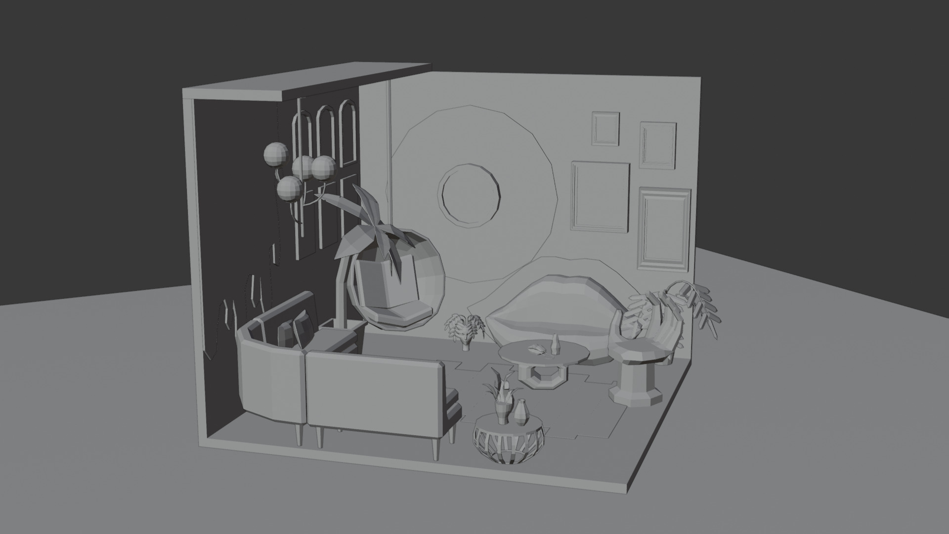 Low-Poly Playful Living Room Interior Scene 3D Model Low-poly 3D model_5