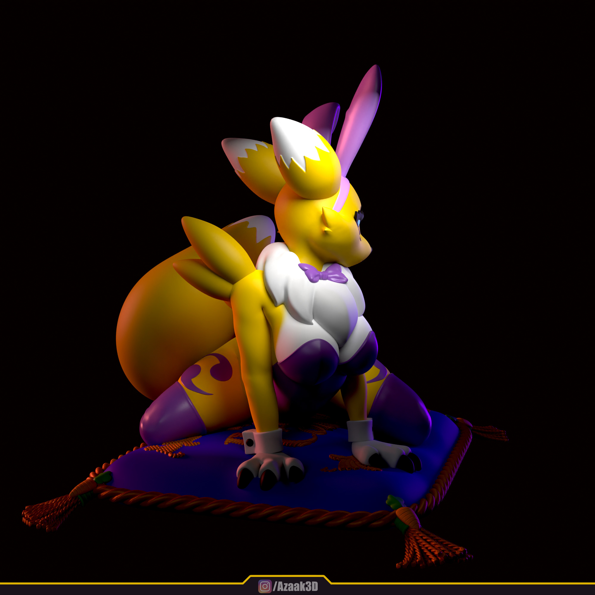 Renamon - Bunnysuit Collection With NSFW variant 3D print model_35