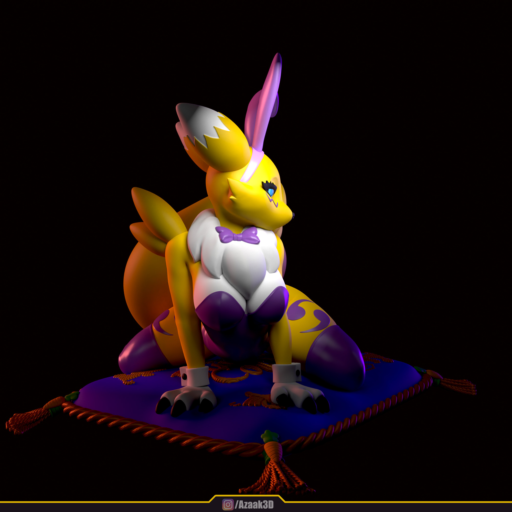 Renamon - Bunnysuit Collection With NSFW variant 3D print model_33