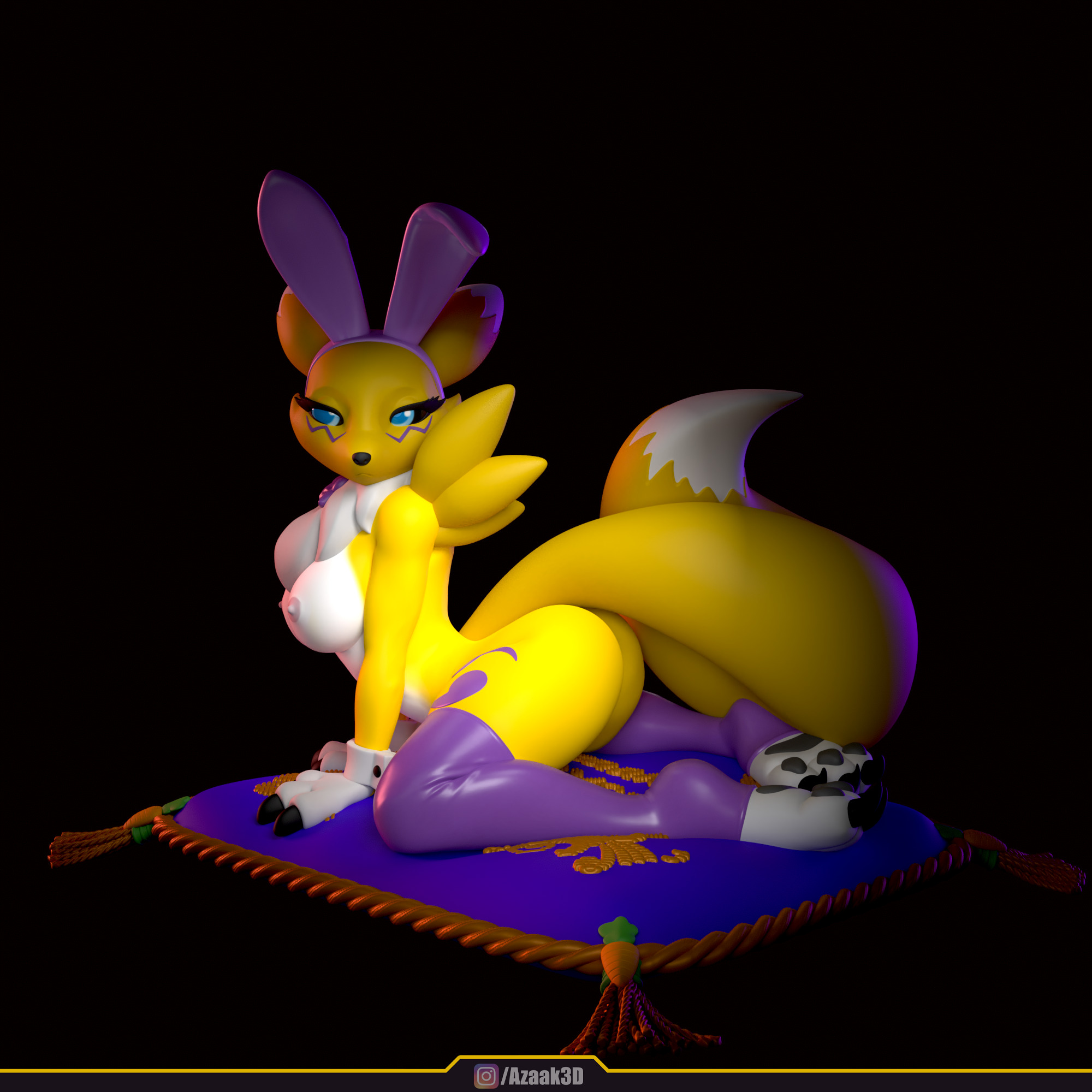 Renamon - Bunnysuit Collection With NSFW variant 3D print model_10