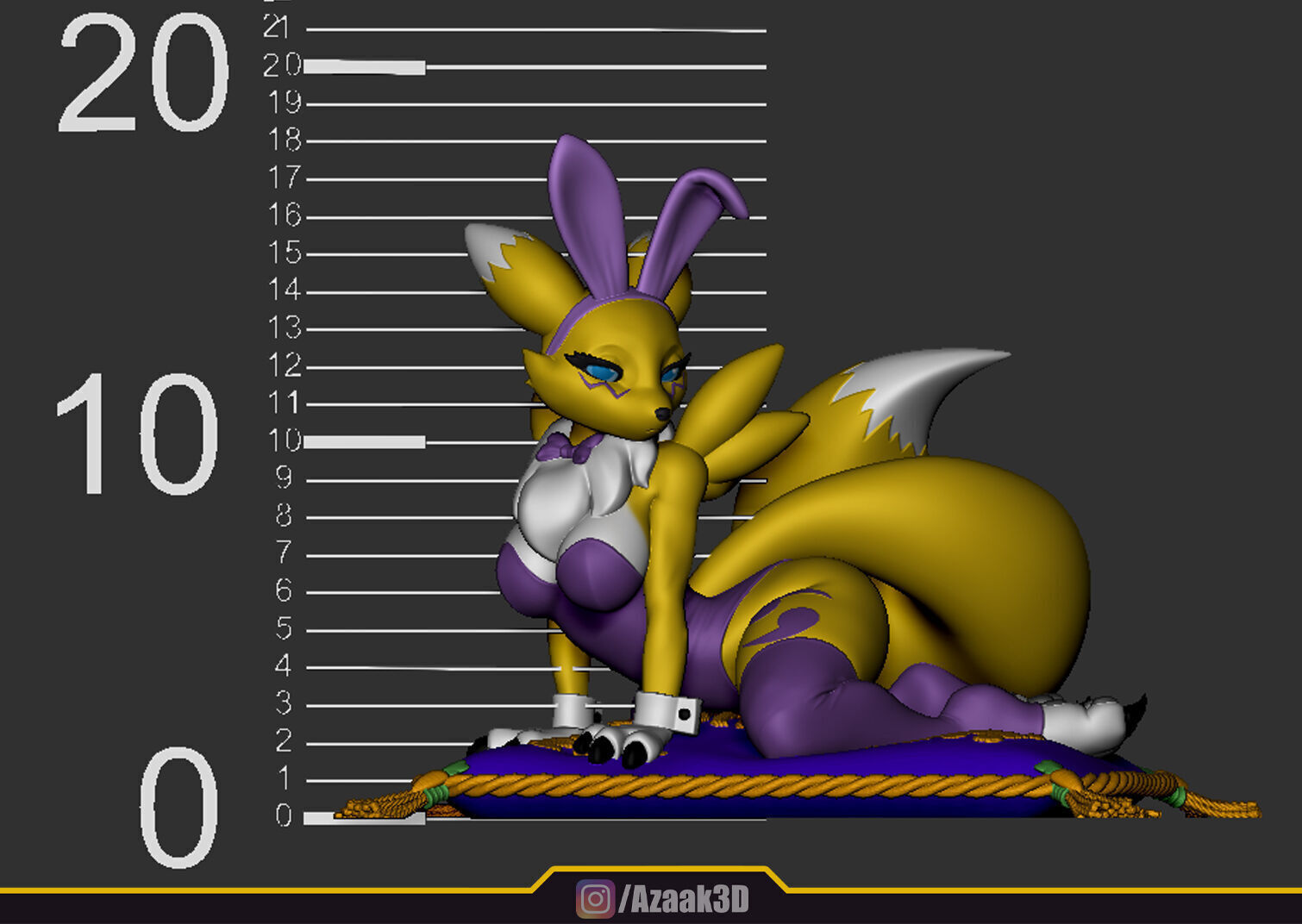 Renamon - Bunnysuit Collection With NSFW variant 3D print model_2