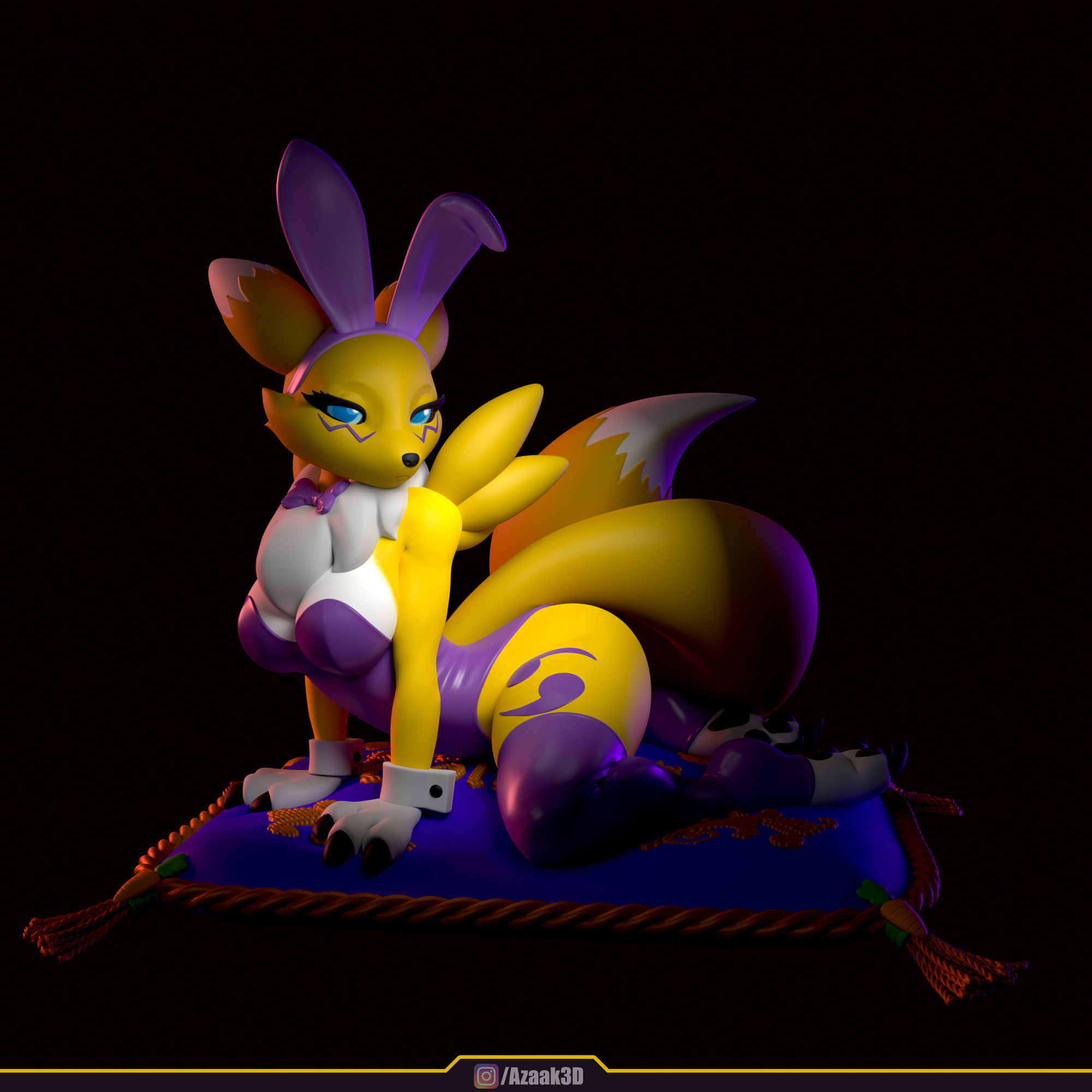 Renamon - Bunnysuit Collection With NSFW variant 3D print model_90