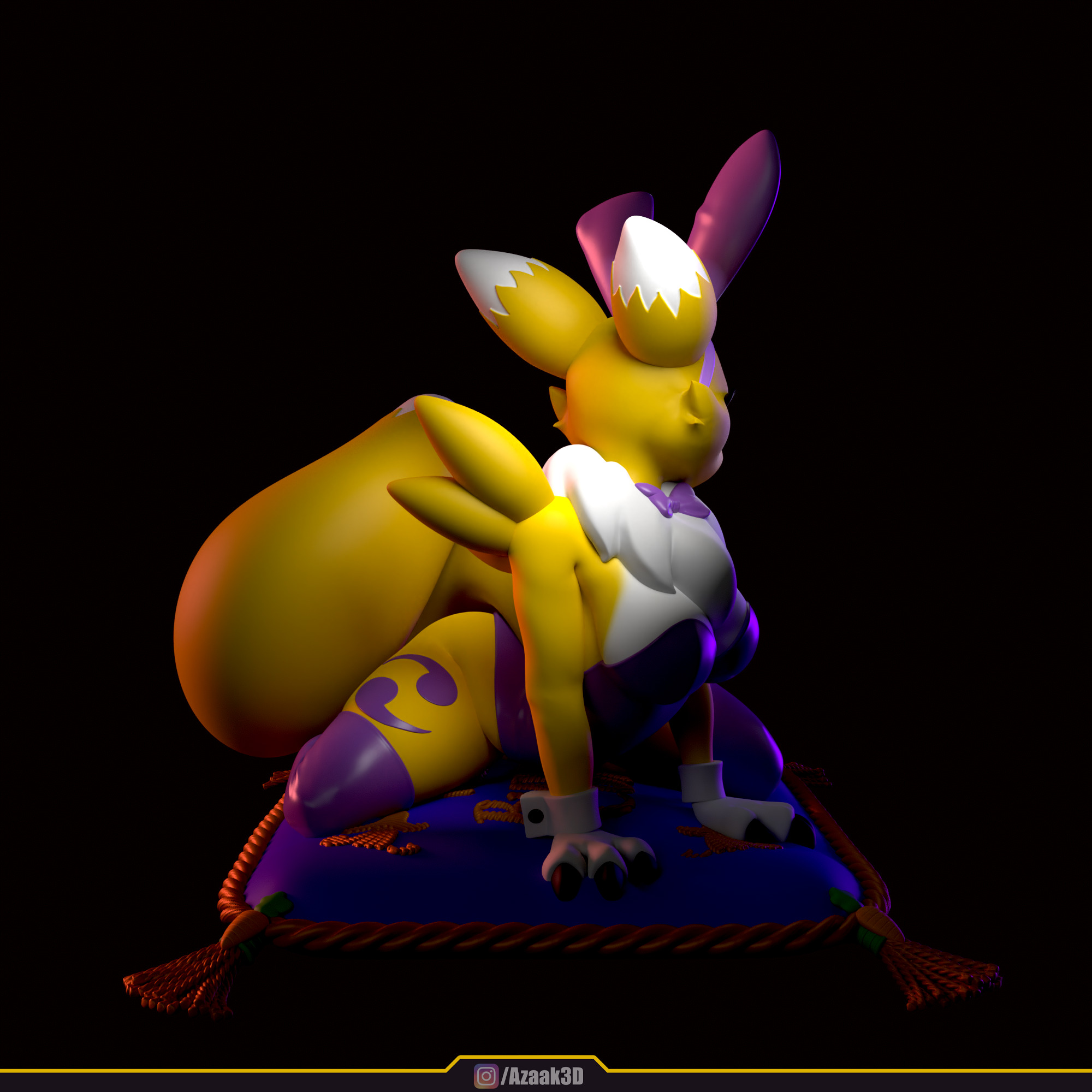 Renamon - Bunnysuit Collection With NSFW variant 3D print model_94