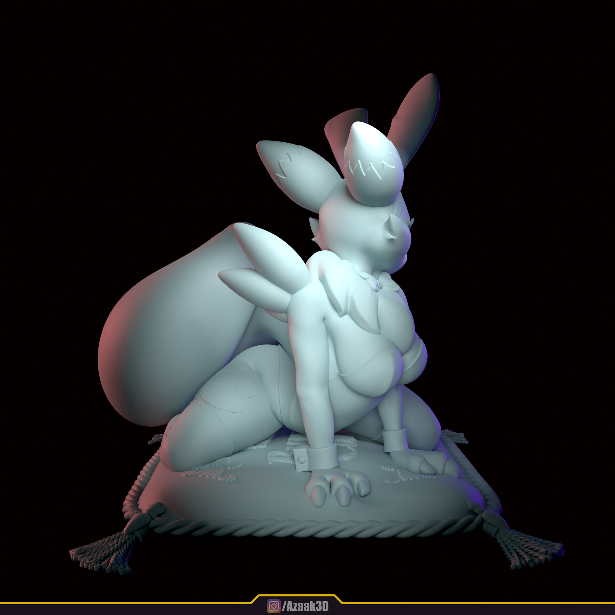 Renamon - Bunnysuit Collection With NSFW variant 3D print model_45