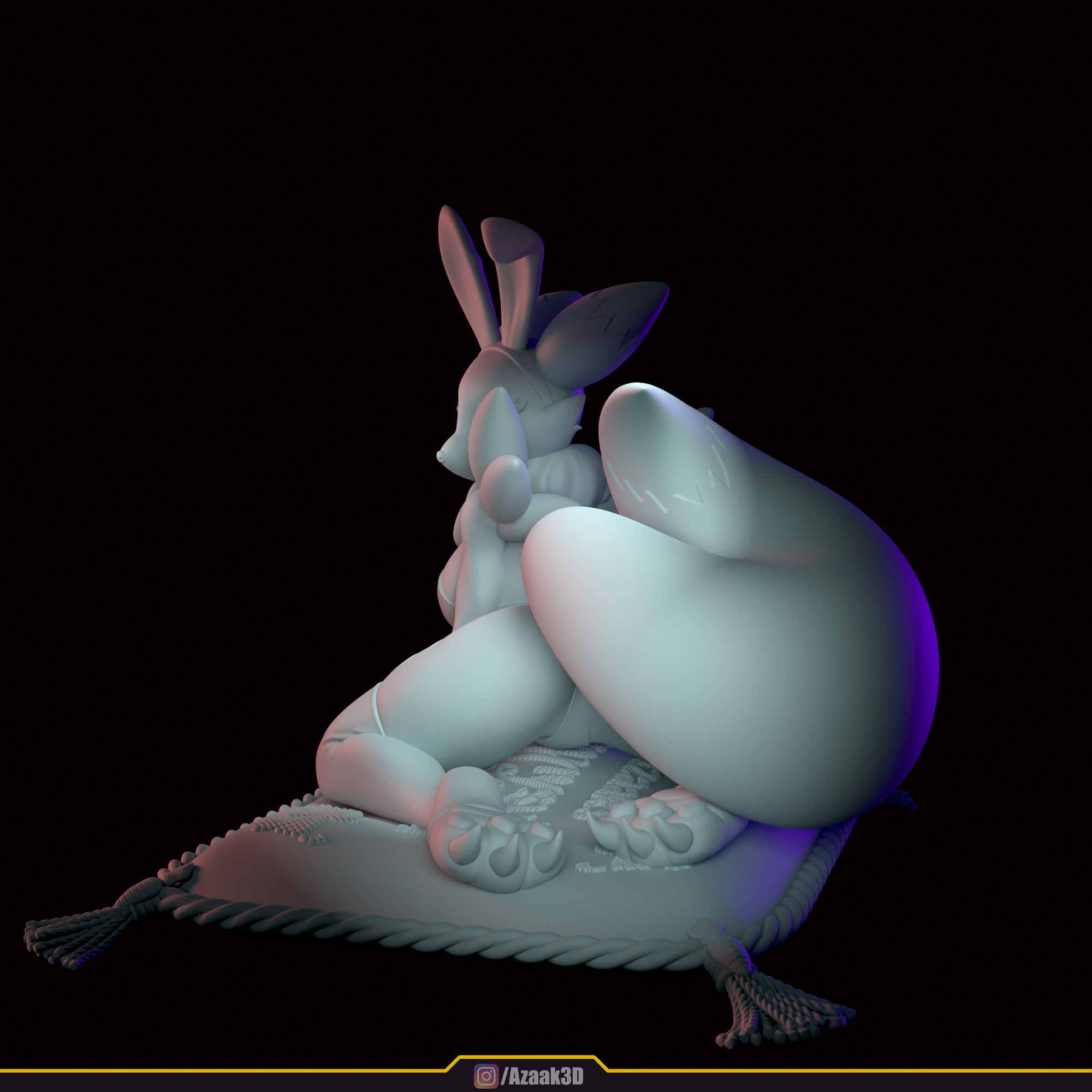 Renamon - Bunnysuit Collection With NSFW variant 3D print model_8