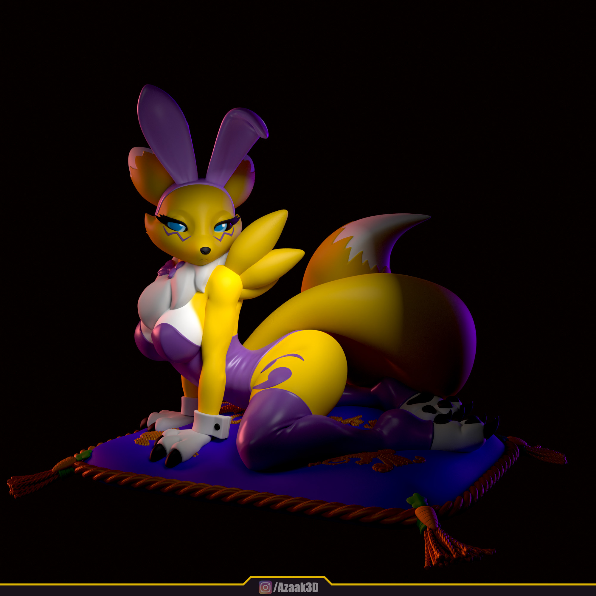 Renamon - Bunnysuit Collection With NSFW variant 3D print model_21