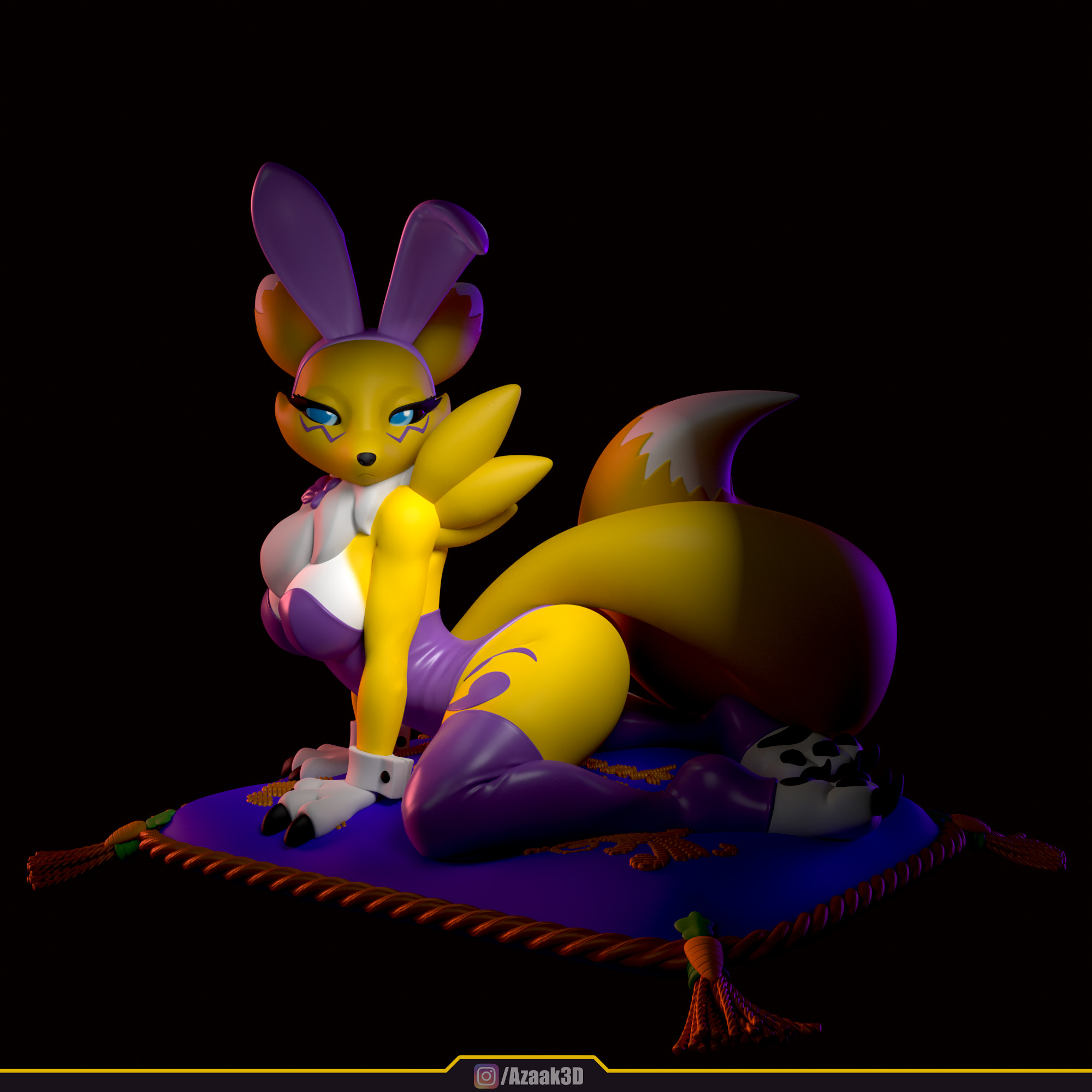 Renamon - Bunnysuit Collection With NSFW variant 3D print model_22