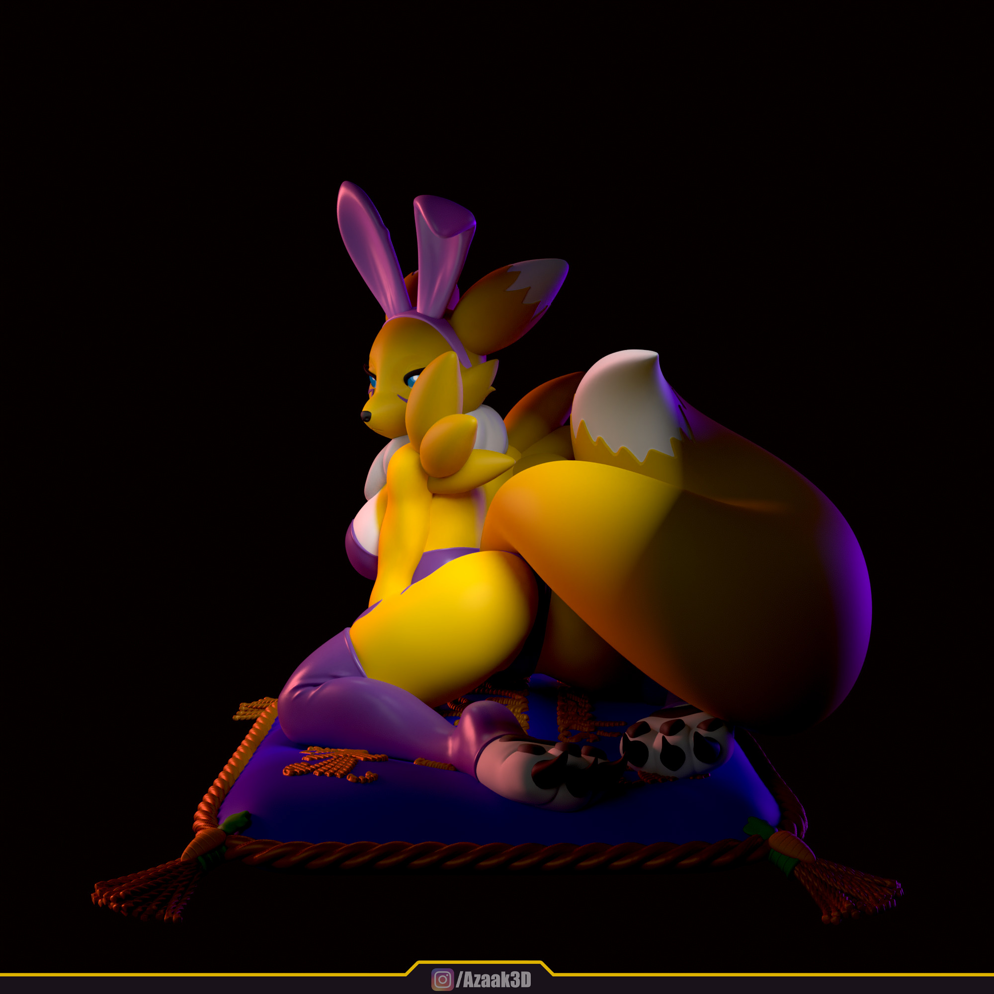 Renamon - Bunnysuit Collection With NSFW variant 3D print model_79