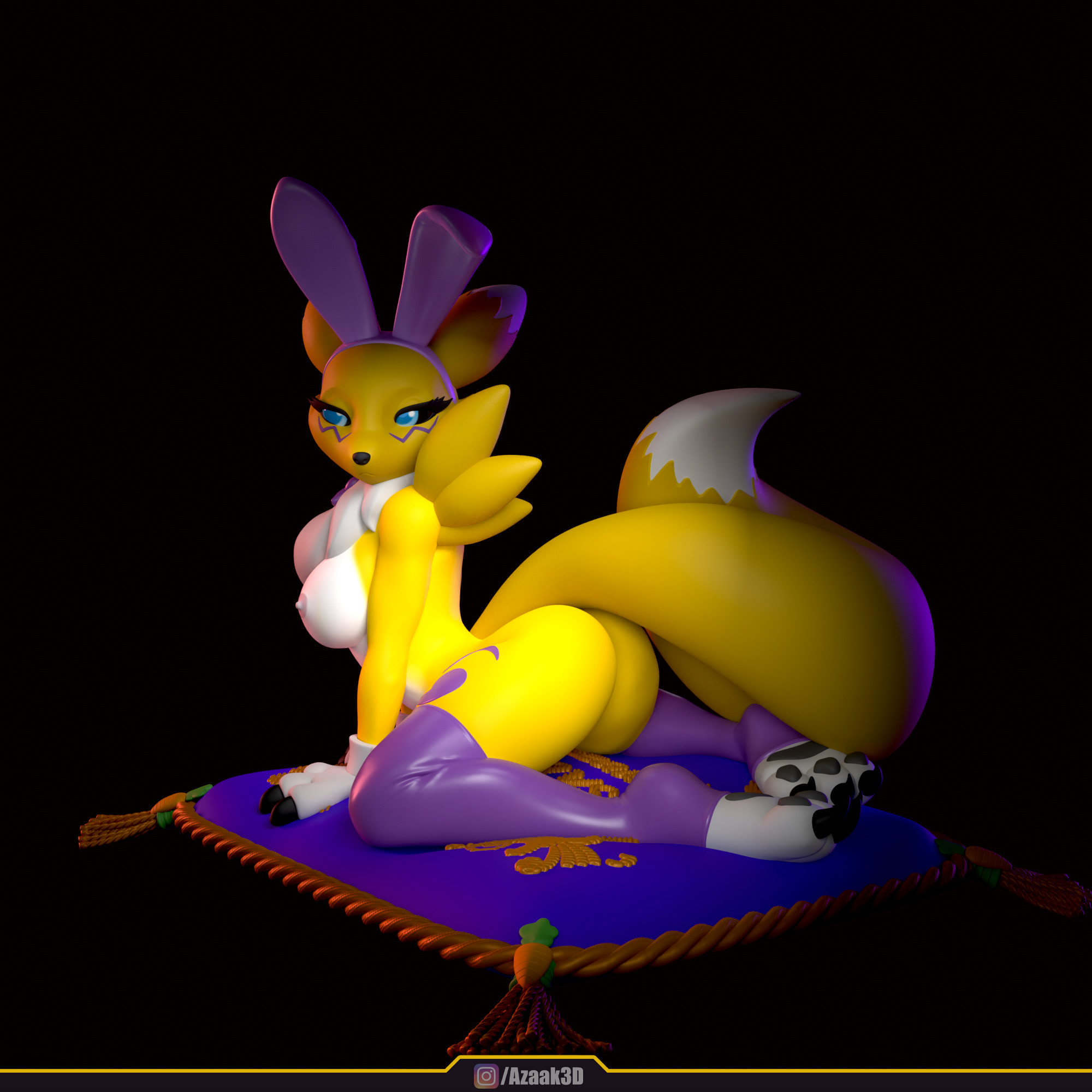Renamon - Bunnysuit Collection With NSFW variant 3D print model_23