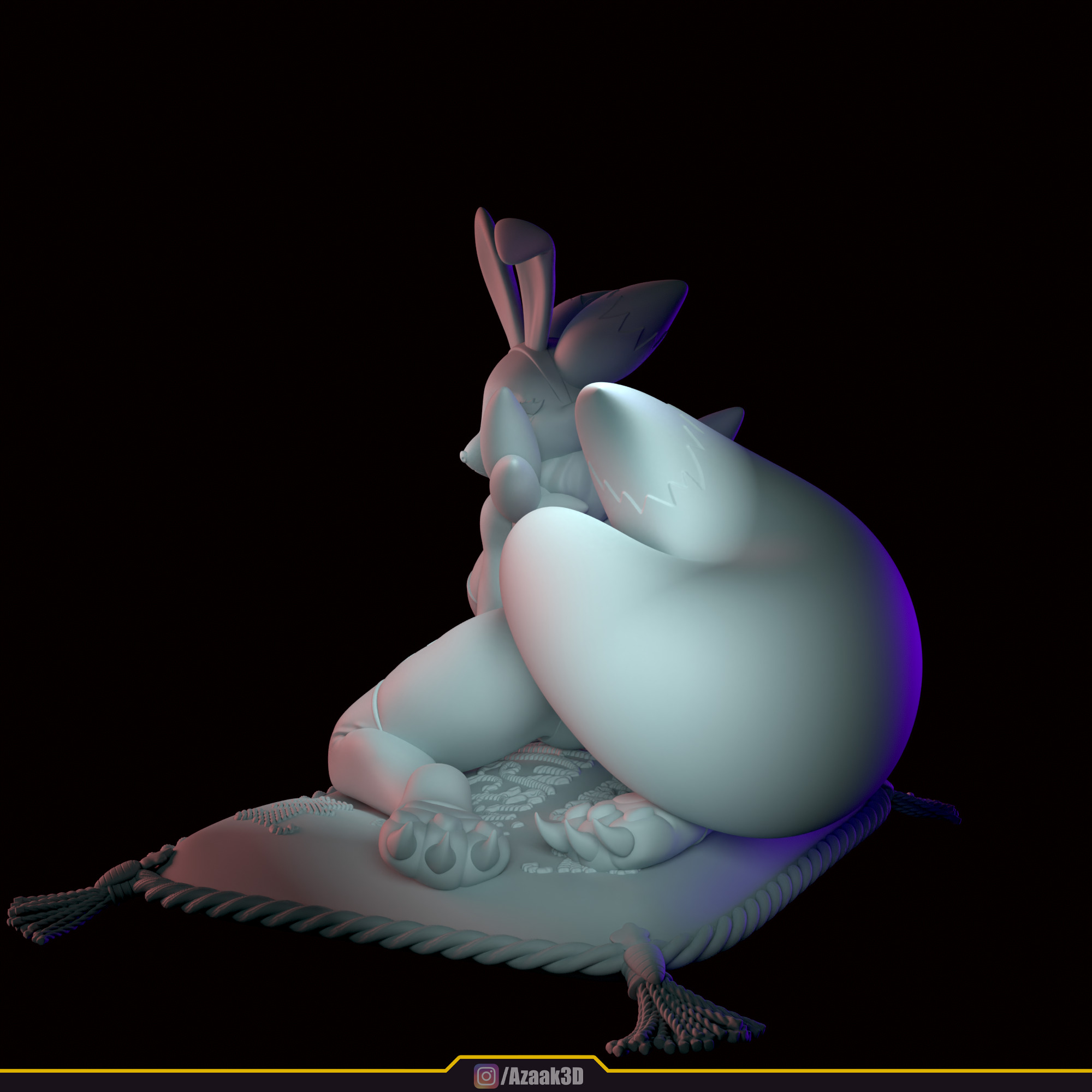 Renamon - Bunnysuit Collection With NSFW variant 3D print model_60