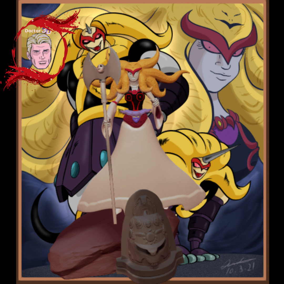 queen himika-diorama 3D print model_4