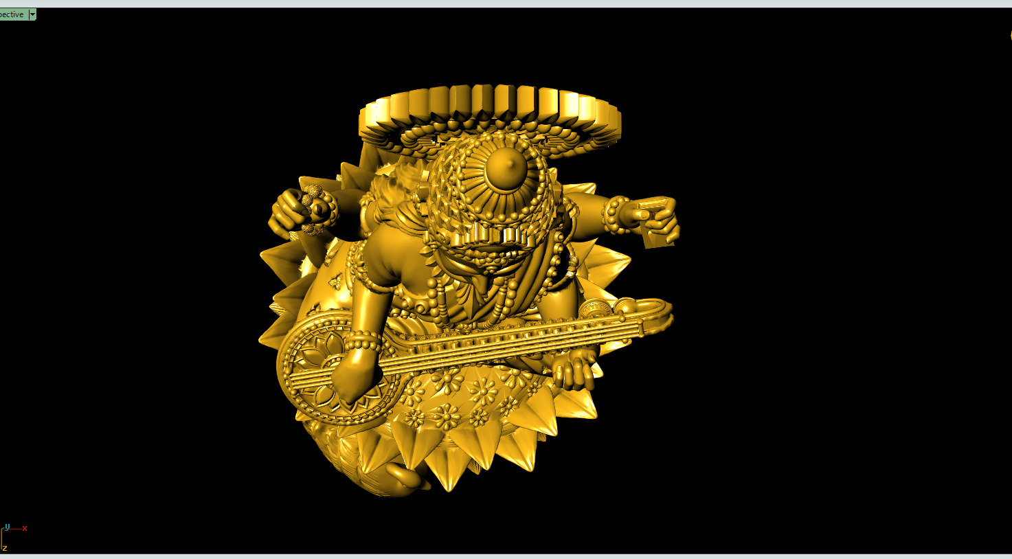 Saraswati-Mata 3D-Print Model No2 -Jewelery Murti- 3D print model_5