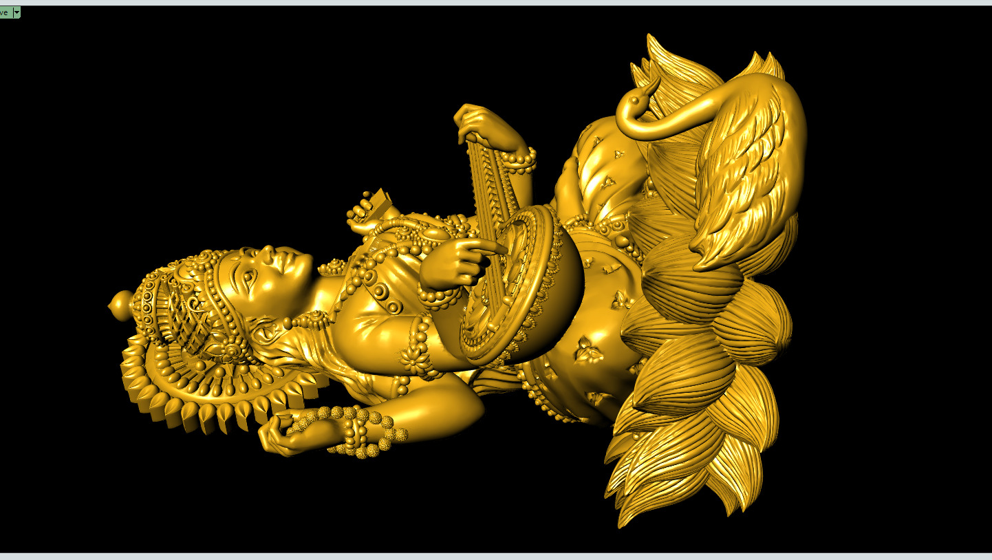 Saraswati-Mata 3D-Print Model No2 -Jewelery Murti- 3D print model_8