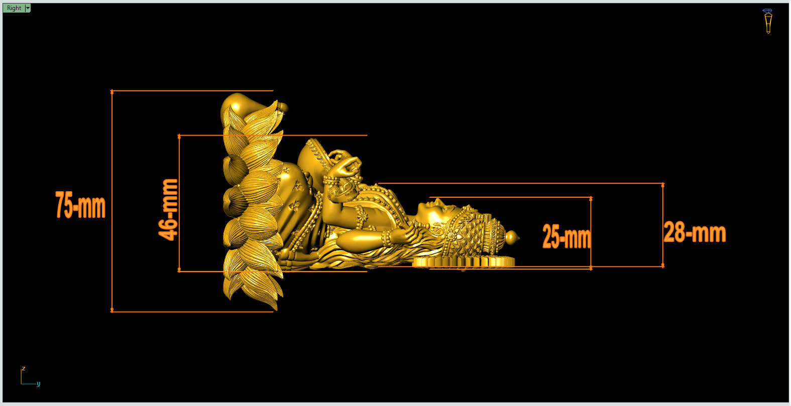 Saraswati-Mata 3D-Print Model No2 -Jewelery Murti- 3D print model_2