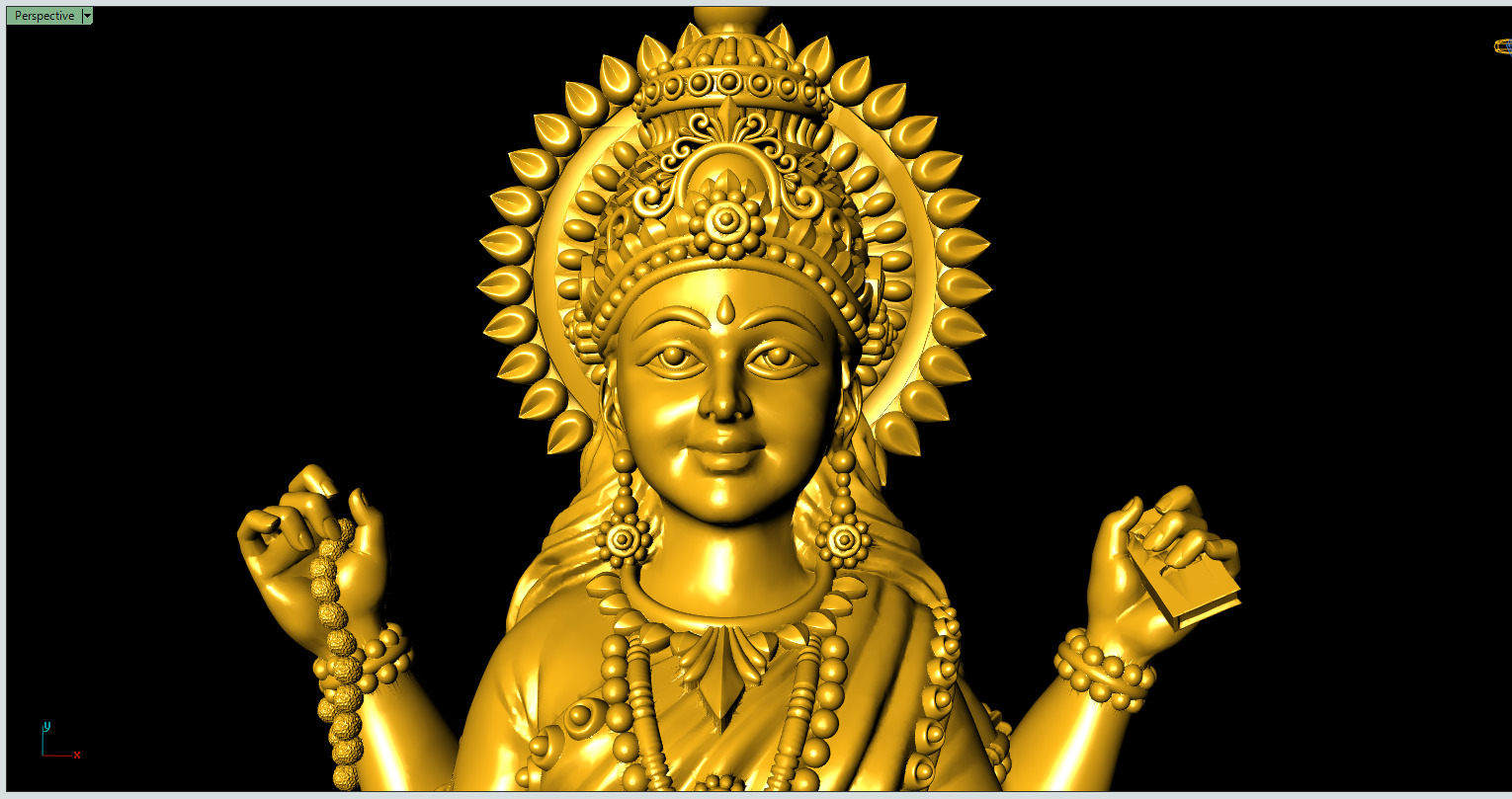 Saraswati-Mata 3D-Print Model No2 -Jewelery Murti- 3D print model_3