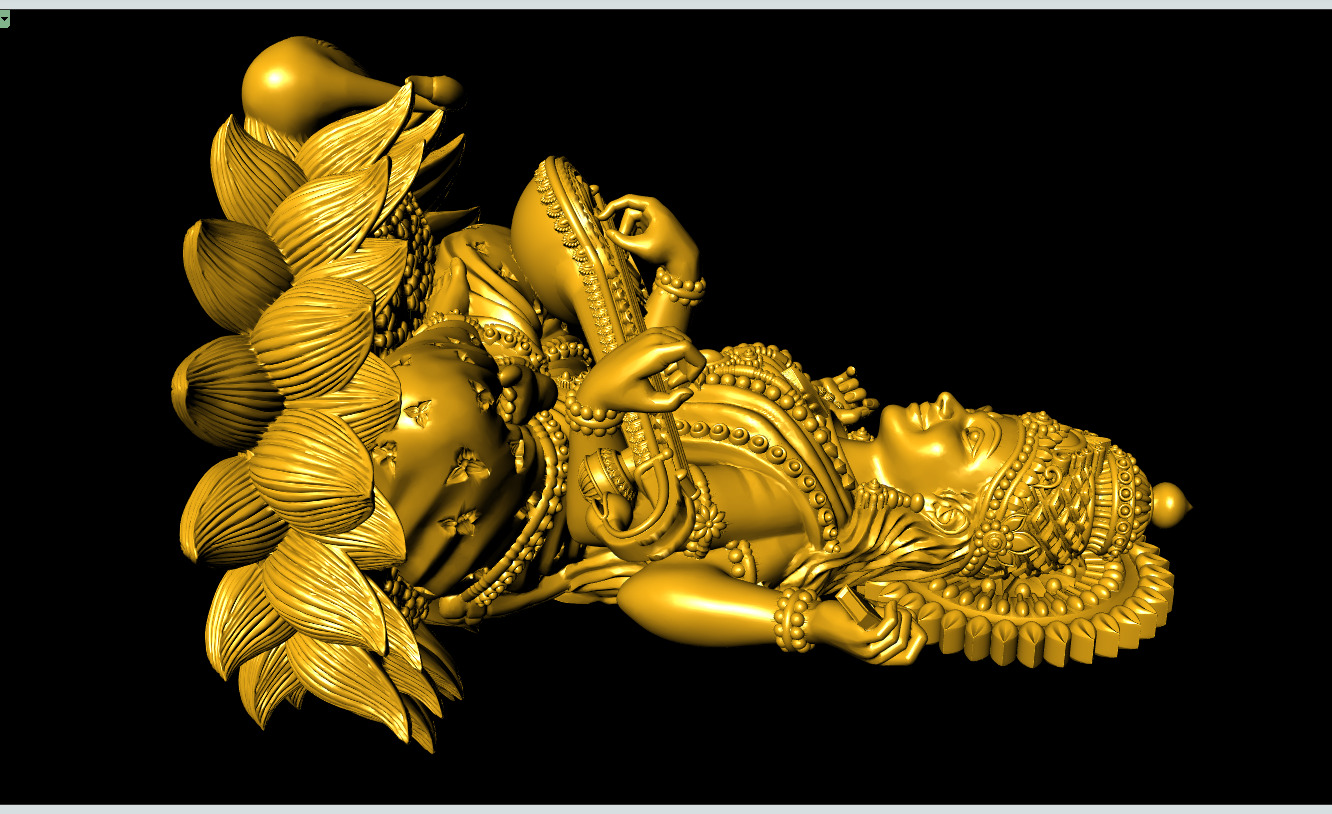 Saraswati-Mata 3D-Print Model No2 -Jewelery Murti- 3D print model_9