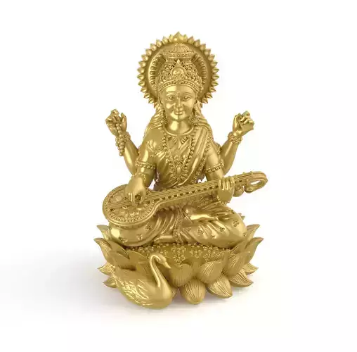 Saraswati-Mata 3D-Print Model No2 -Jewelery Murti-