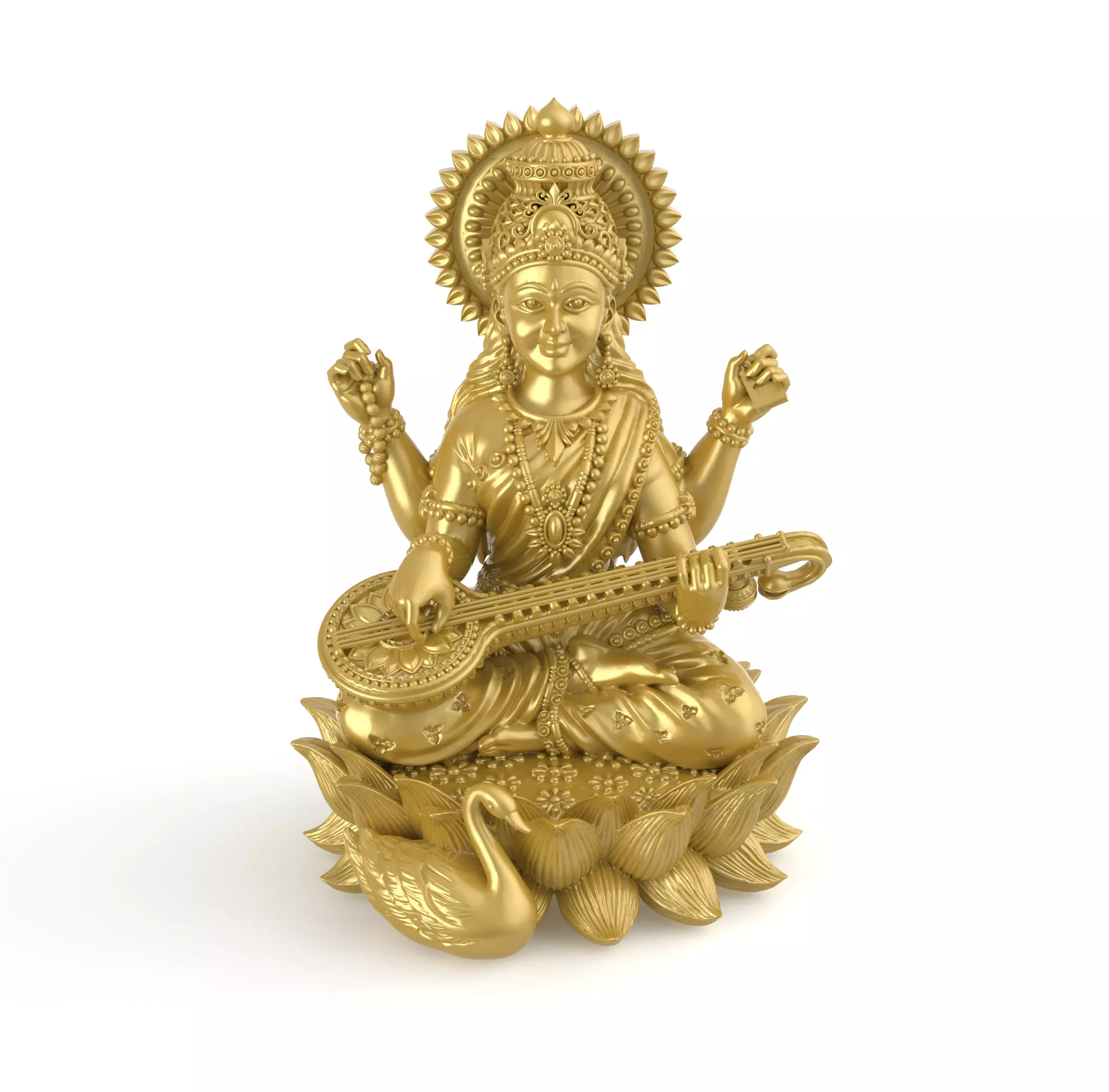 Saraswati-Mata 3D-Print Model No2 -Jewelery Murti- 3D print model_0