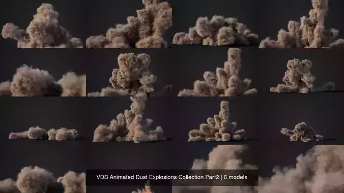 VDB Animated Dust Explosions Collection Part2