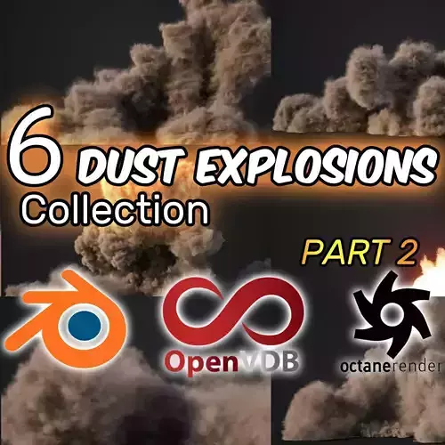 VDB Animated Dust Explosions Collection Part2 