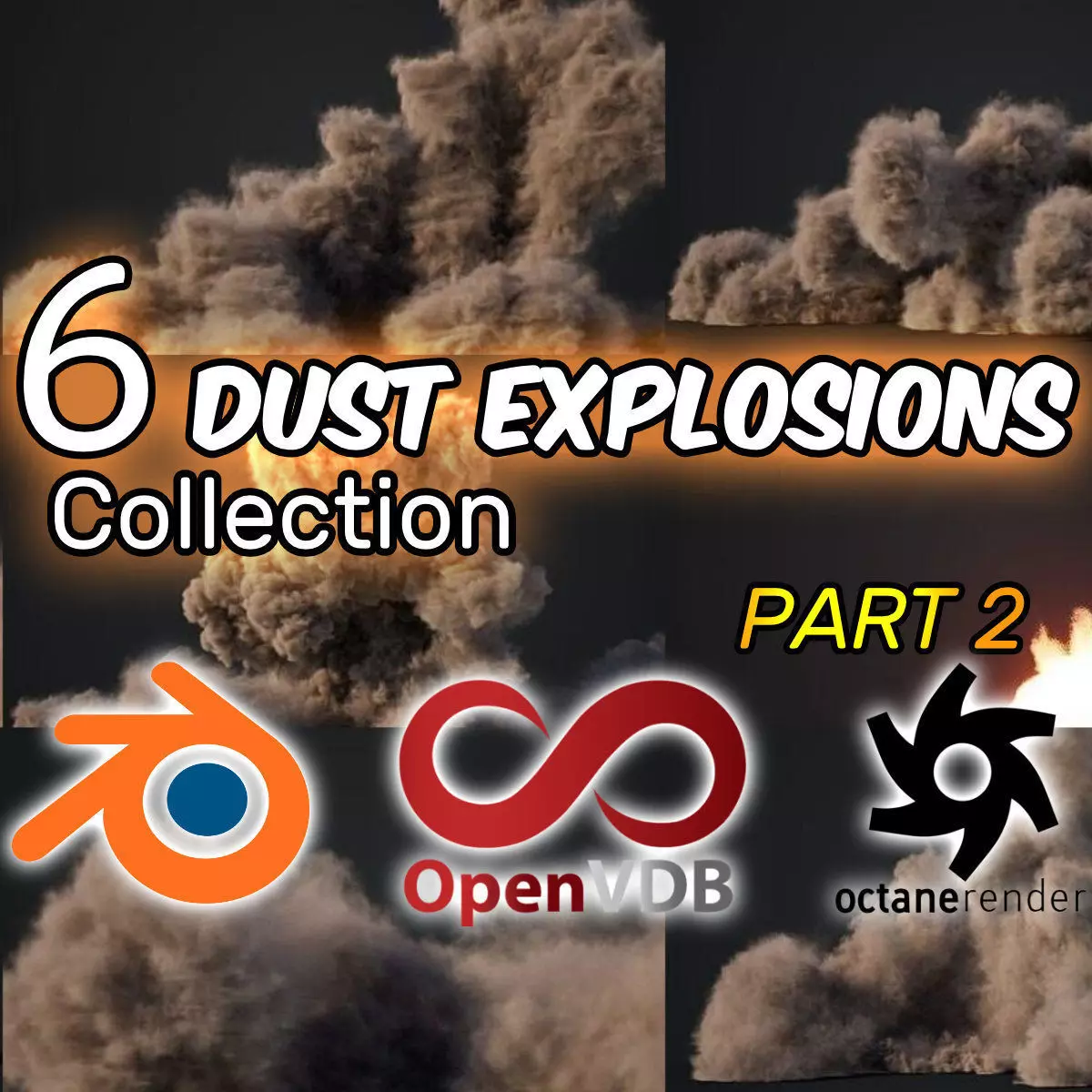 VDB Animated Dust Explosions Collection Part2 _0