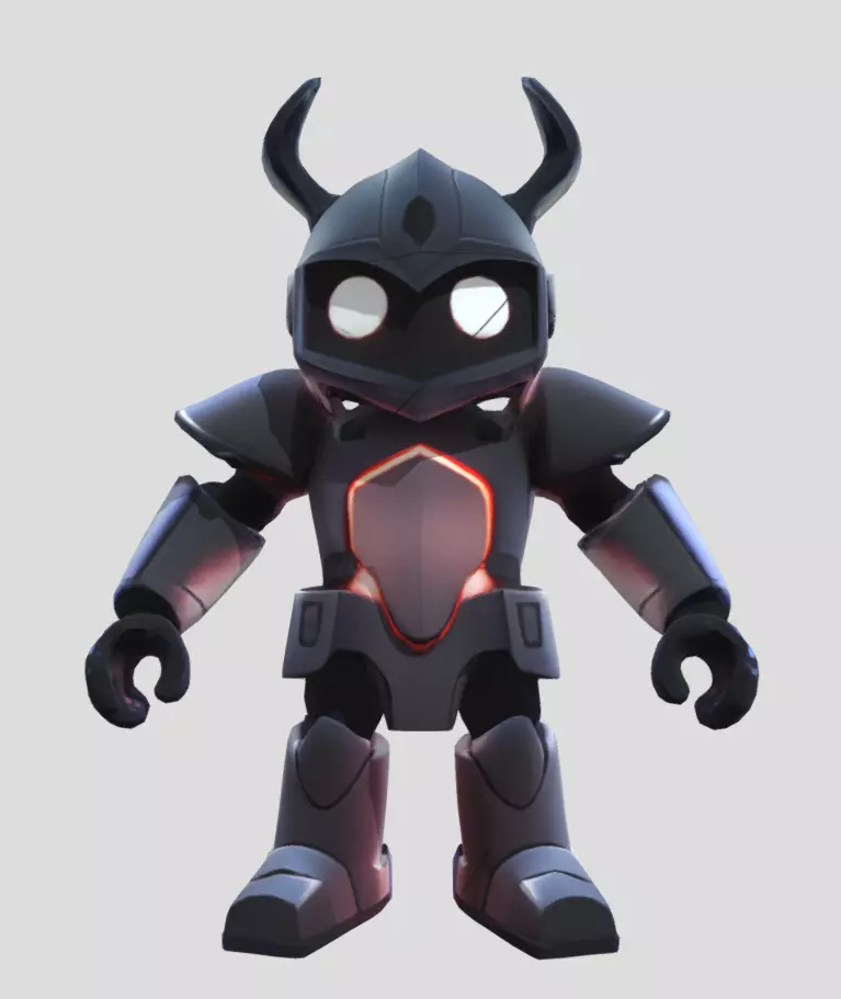 Dark Cyber Knight - Futuristic Armored Combat Robot 3D model_0