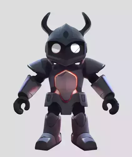 Dark Cyber Knight - Futuristic Armored Combat Robot 3D model