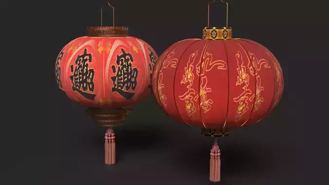 Chinese red lantern 3D 