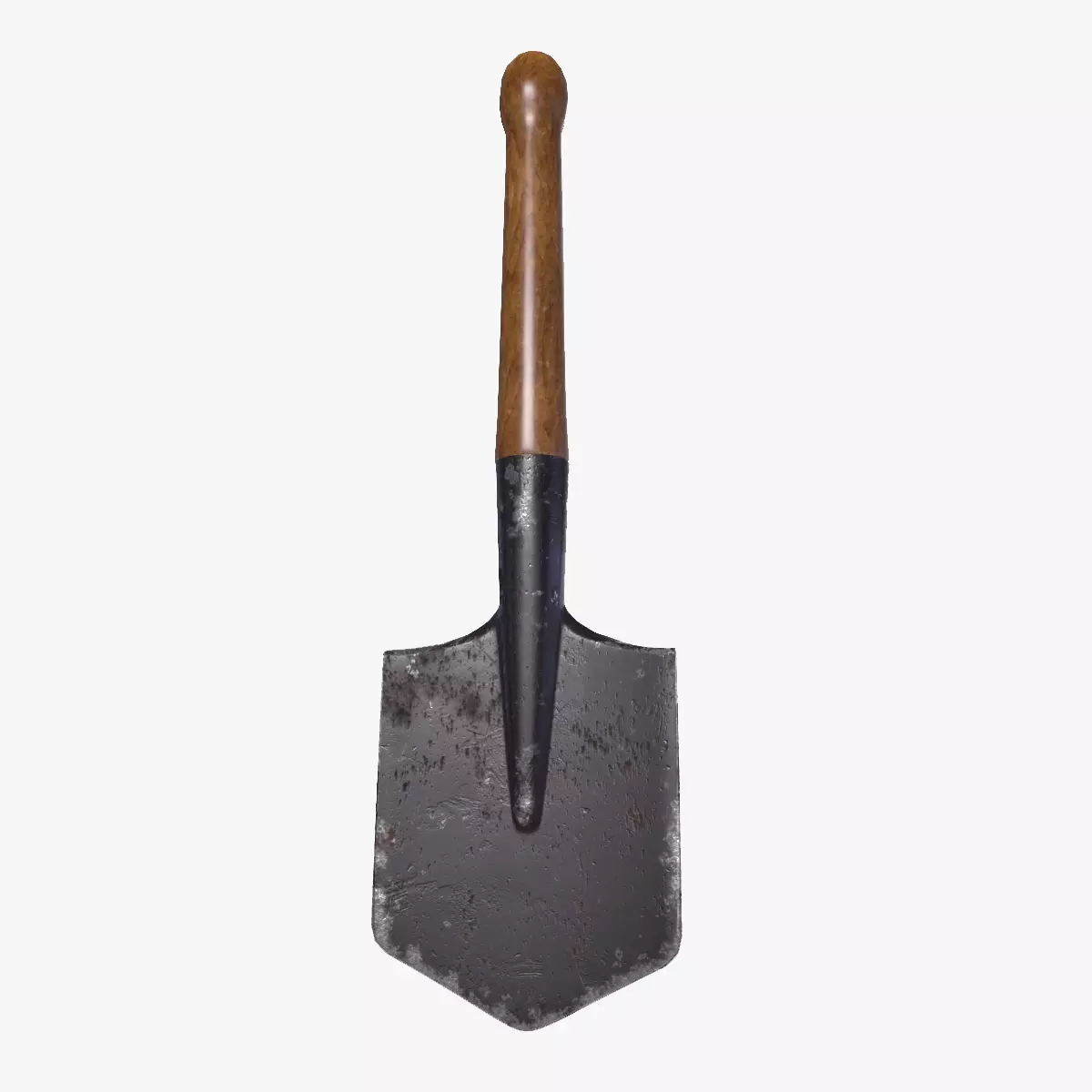 Short shovel Low-poly 3D model_0