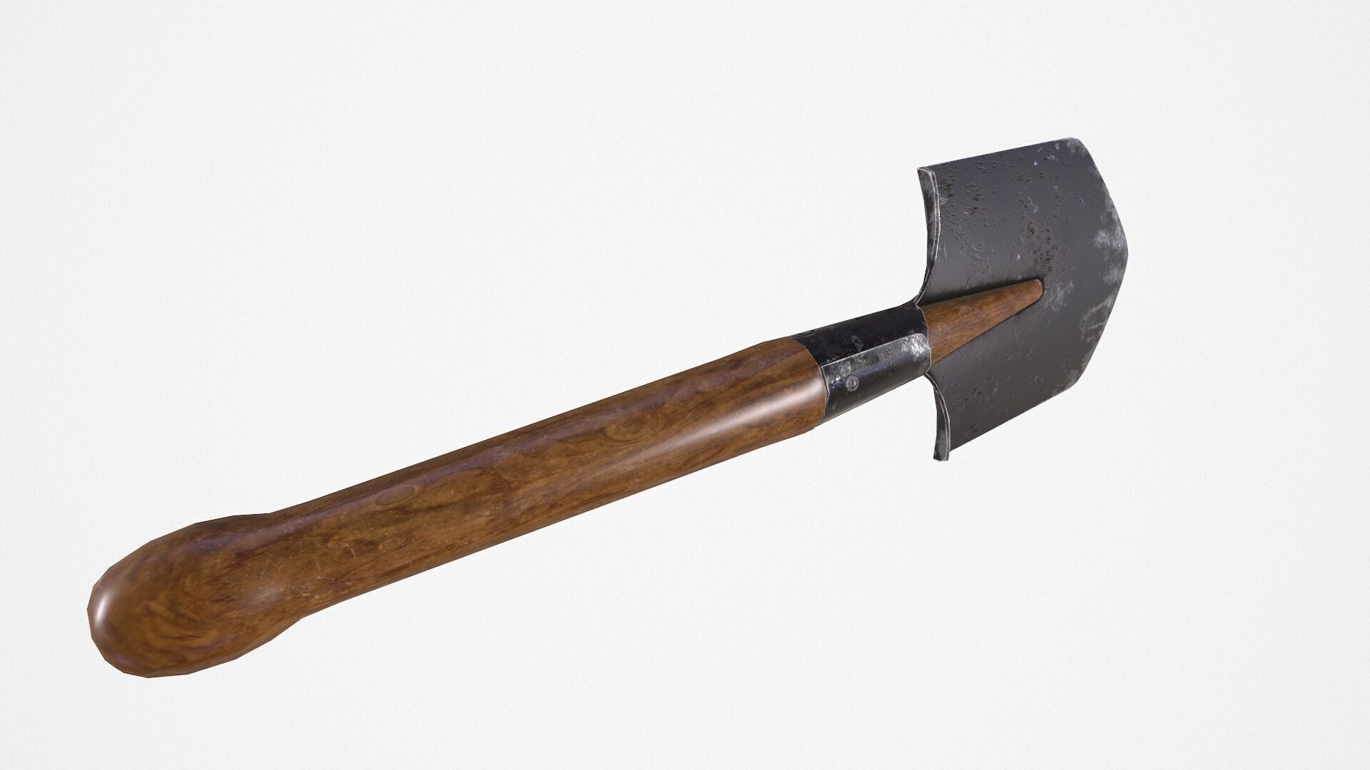 Short shovel Low-poly 3D model_10