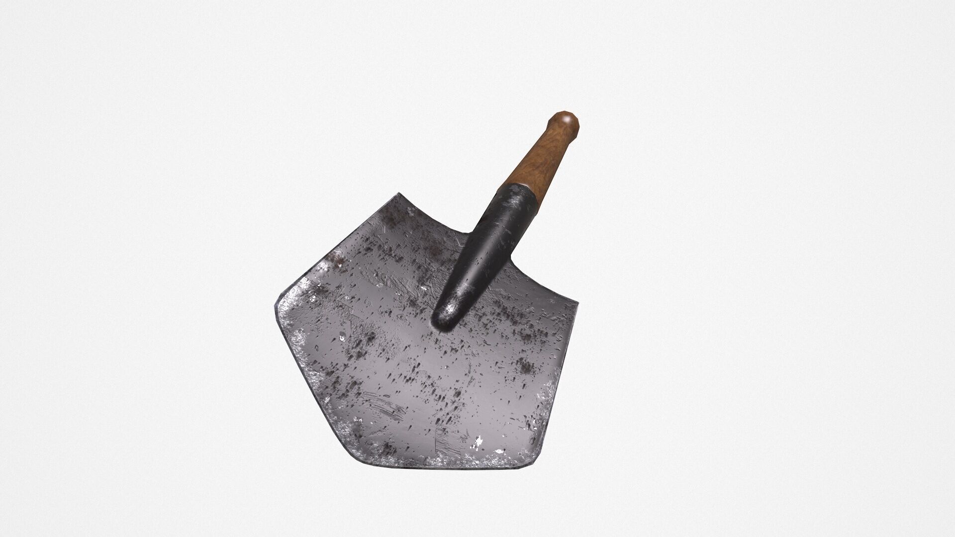 Short shovel Low-poly 3D model_9